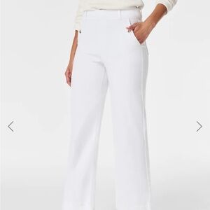 NWT Spanx Stretch Twill Cropped Wide Leg Pants/ Small/ Bright White